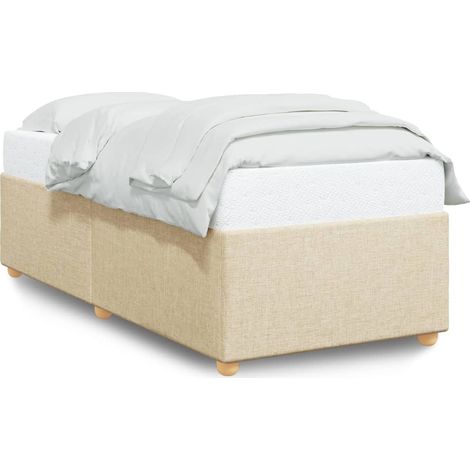Maison Exclusive - Estructura de cama sin colchón tela crema 90x1 (1/5)