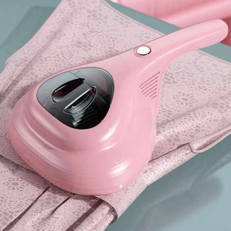 Kabelloser Bettstaubsauger, starke Saugkraft von 10 kPa, zur Reinigung von Teppichen und Textilien (rosa). (1/5)