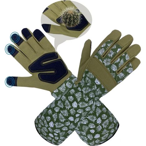 Gants de Jardinage Gants de Jardinage Longs for Femmes Gants Anti-épines, Gants de Jardin d'élagage de Roses for Hommes avec écran Tactile, Gants de Travail Respirants Gants de Jardinage (1/5)