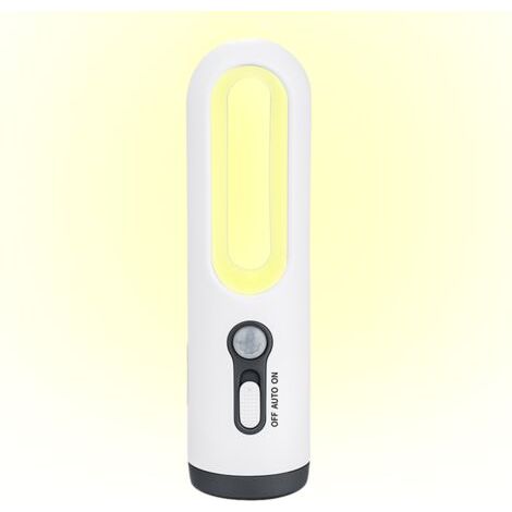 Veilleuse rechargeable avec capteur de mouvement, lampe de poche portable 2 en 1 avec capteur du crépuscule à l'aube pour chambre à coucher, salle de bain, etc. (1/5)