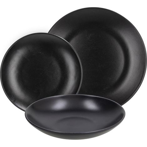 Tognana Ritual, Servizio piatti 18 pezzi per 6 persone, Stoneware, Nero (1/5)