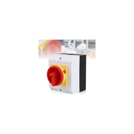 Interrupteur Principal 16A 3 Pôles IP65, Sectionneur de Charge avec Boîtier Plastique, Interrupteur Rotatif de Sécurité