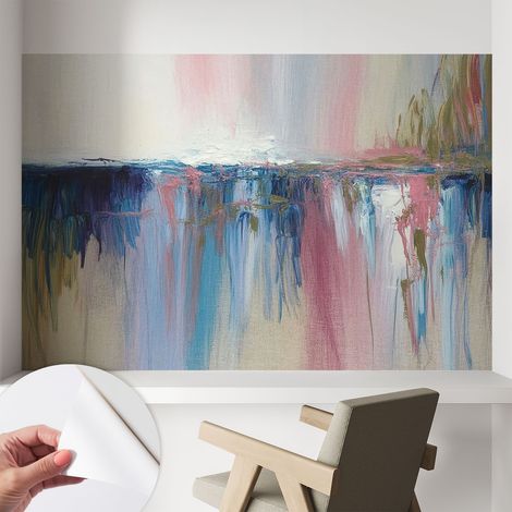 Papier peint adhésif décoratif avec colle pour salon chambre et bureau Installation rapide Abstraction colorée 104x70 cm (1/5)
