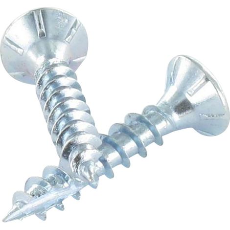 Vis bois TEKOR Tête fraisée Cranté Pozi N°2 4X25 Pointe antifendage type 17 Filetage total Acier zingué - 1 pièce (1/4)