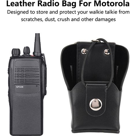 Étui de protection en cuir pour talkie-walkie Motorola GP328plus, GP338plug, GP344, GP388, avec dragonne et clip de ceinture