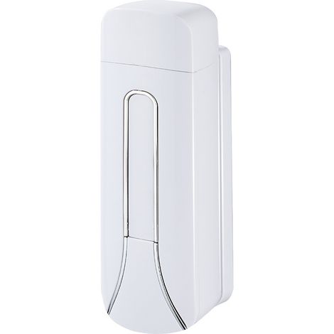 Dispensador de jabón líquido de pared, plástico, 350 ml, blanco, para baño y cocina, 1 pieza (1/5)