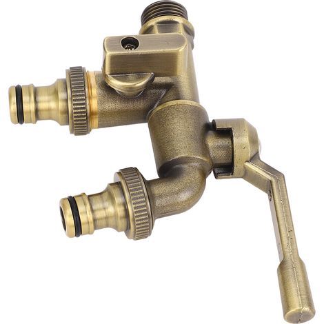 Kit de robinet d'eau à double robinet d'extérieur, entrée de 3/4 pouces, mural en laiton antigel, séparateur de robinet Antique extérieur avec 2 sorties de 25mm