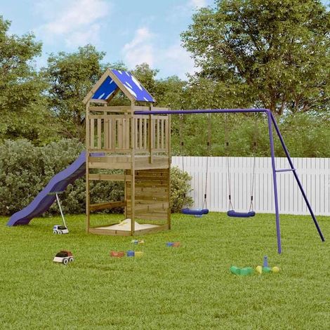 Balançoire enfant : Jeu de balançoire extérieur avec balançoire trapèze et échelle jeu extérieur enfant, aire de jeu jardin, balançoire enfant , pour jardin, usage domestique , enfant 3-8 ans (1/5)
