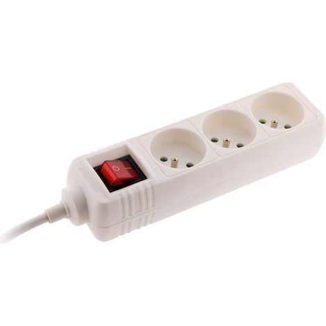 Multiprise avec Interrupteur Secteur 2m, 3 Prises, Rallonge 230V, 4 Prises Françaises Tournées à 45°, Multiprise de Qualité (1/5)