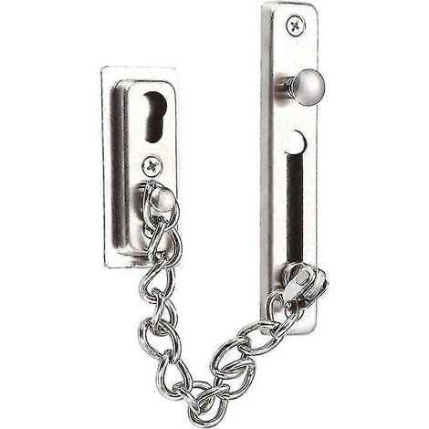 Chaîne de sécurité pour porte, verrou de porte en acier inoxydable moulé, protection anti-rayures, fixations à vis, 12 x 2,1 cm + 3 x 7,2 cm, argent-AquaForge