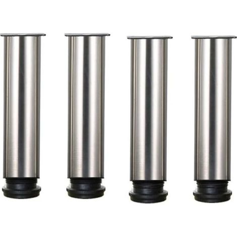 Offre spéciale pieds de meubles - Lot de 4 pieds de meubles réglables en hauteur en acier inoxydable pour canapé, table et armoires - 25 cm x 25 cm (1/4)