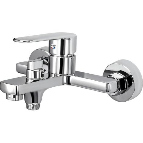 Mitigeur de Baignoire Robinet de Bain Monocommandé en Laiton Bouton Rotatif Central pour Installation Murale (Chromé-Z) - sans Douchette (1/5)