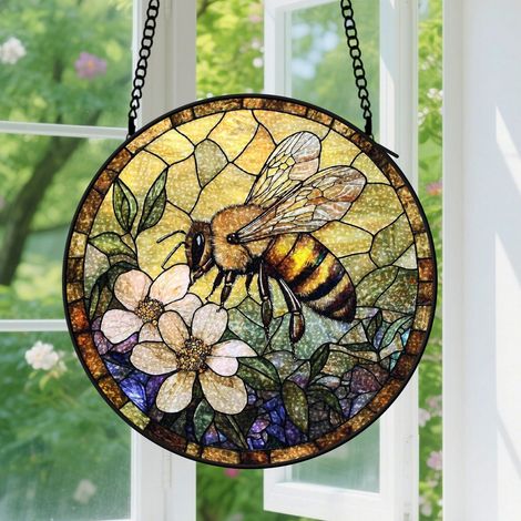 Capteur de Soleil en Vitrail Décoration Spirituelle pour Maison 20cm (1/4)