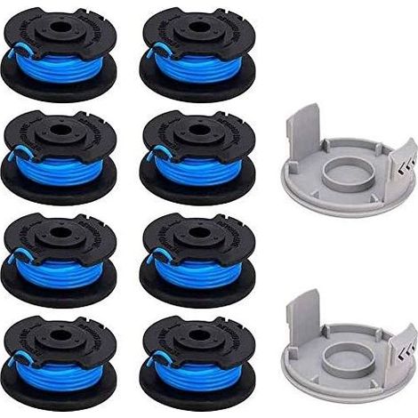 10 Paquets Bobine de Rechange pour Coupe-bordure de Ligne 0,065 pouce pour Ryobi 18v 24v 40v, Compatible Avec Ryobi One + AC14RL3A, Coupe-fil Sans Fil Line 11ft, 8 Bobines + 2 Capuchons de Coupe (1/5)