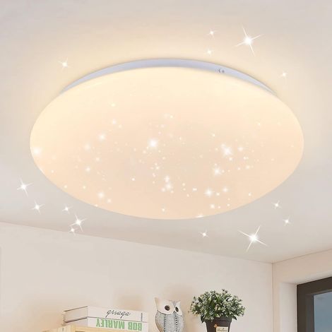 ZMH Plafonnier Plafonnier LED Chambre - Lampe de Chambre 18W Ciel étoilé Ø30cm Plafond de Couloir Rond éclairage étoile décoration Lampe de Couloir pour Salon d'enfant Cuisine 3000K - Blanc Chaud (1/5)