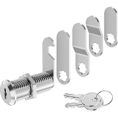 Letter Box Lock 40 mm with 5 Different Plates for Cabinet, Furniture and Doors - Silver (1/5)