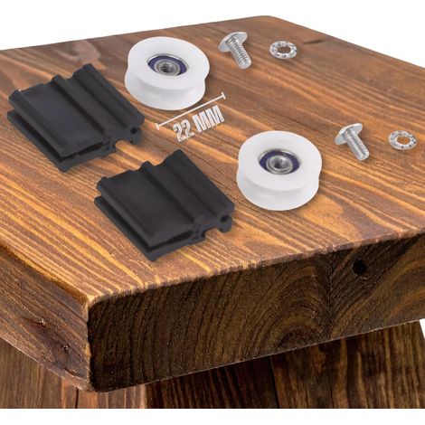 Kit de rechange pour serre, roues de porte, 22 mm, pour halls, serres, roulettes de porte coulissantes antidérapantes et anti-âge, en nylon léger, pièces de rechange avec composants en acier (1/5)
