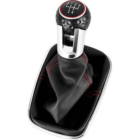 Convient aux Volkswagen Golf 4, Bora et GTI, kit de pommeau de levier de vitesse, accessoires de levier de vitesse, modifié électroplaqué + noir 5 vitesses, un jeu. (1/4)