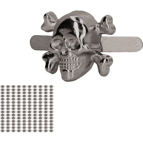 150 clous d'oreilles en forme de crâne, style gothique élégant, accessoires décoratifs en forme de crâne raffinés, pour chaussures, vêtements et sacs à faire soi-même, disponibles en argent et en noir (1/5)