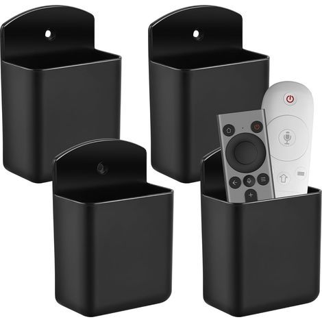Set of 4 remote control holders - Self-adhesive wall mount - Wall mounting - No drilling required for controllers - Storage box (1/5)