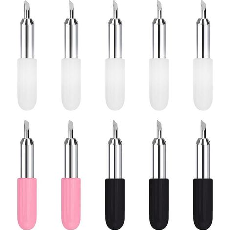 Lot de 10 lames de rechange, comprend 5 lames à pointe fine standard à 45° + 3 lames de coupe profonde à 60° + 2 lames de coupe peu profonde à 30° (1/5)