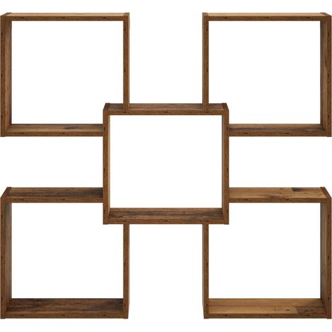 vidaXL Estante de pared Madera envejecida 99,5 x 17 x 91 cm (1/2)