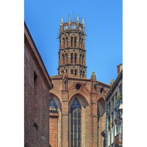 Tableau sur toile église jacobins Toulouse 45x65 cm - Impression sur Toile Murale Décorative - Image imprimée en HD sur Toile - Toile sur Châssis en Bois FSC - Fabriqué en France (1/4)