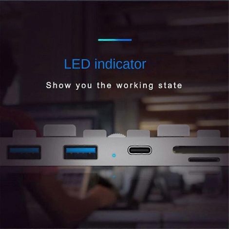 Hub USB 3.0 5 en 1 avec lecteur de cartes TF/SD USB 3.0 PD (1/5)