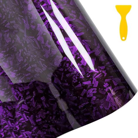 Covering Carbone de Voiture forgée,Film Autocollant Adhésif,Carbone de Vinyle, Autocollant Imperméable pour Motos, Les Meubles Décoration (Forgé Violet, 150 30CM) (1/5)