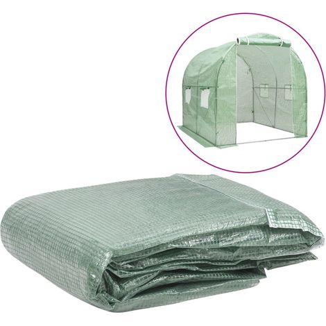 Couverture de remplacement de serre (4 m²) 200x200x200 cm Vert CFW52494 (1/4)