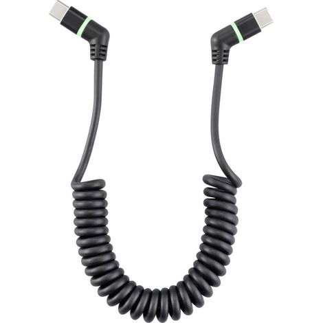 Online Store Câble USB USB 2.0 USB-C® mâle, USB-C® mâle 1.50 m noir Contacts enfichables orientables à 360°, câble spiralé RF-6713692 Y386183 (1/4)