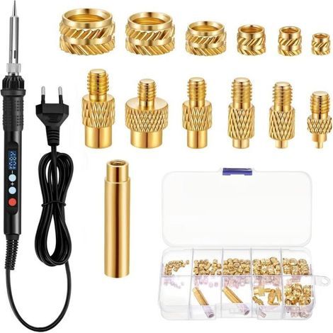 139 Pièces Kit de Fer à Souder, 90W Fer à Souder avec Contrôle de Température, Inserts Filetés M2 M3 M4 M5 M6 M8, Fusion à Chaud pour Impression 3D (1/4)