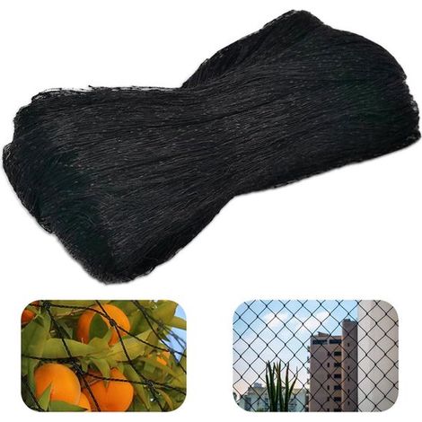 Rete di protezione per uccelli da giardino e copertura per laghetto di grandi dimensioni (7,5x15 m, nera), rete protettiva a maglie strette per alberi da frutto e piante. (1/5)
