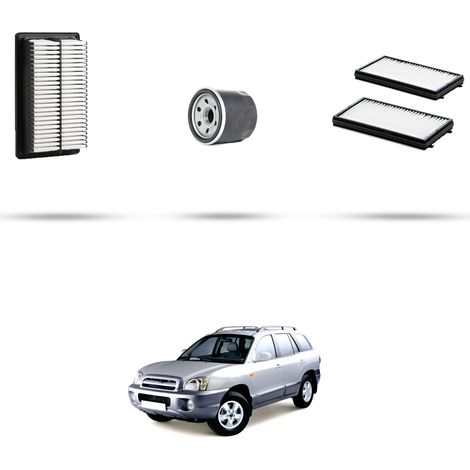 Kit tagliando 3 filtri compatibile con Hyundai Santa FE I 2.4 16v 100kw dal 2001 (1/4)
