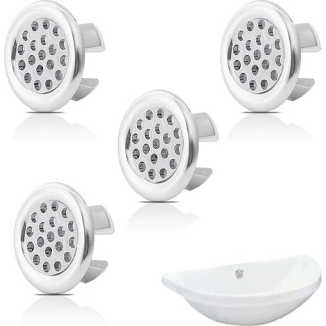 Anneau De Débordement D Évier - Diamètre Extérieur 30 Mm Hauteur 15 Mm - Pour Évier Cuisine Salle De Bain Lavabo - Lot De 4
