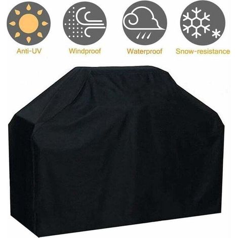 Strapazierfähige Grillabdeckung aus wasser- und winddichtem Oxford-Gewebe, farbecht, passend für Weber, XU, Brinkmann und die meisten Grillroste. 145 x 61 x 117 cm. – KZQ