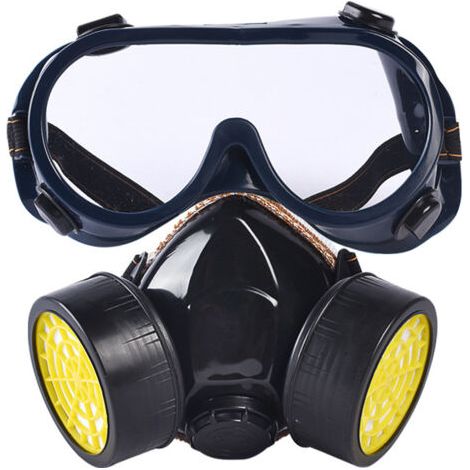 Masque à gaz professionnel masque de peinture au charbon actif respirateur avec 2 filtres anti-poussière, pesticides, formaldéhyde, laque colorée (1/3)