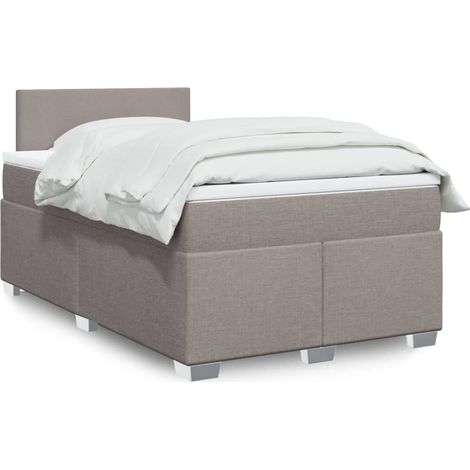 vidaXL Sommier à lattes de lit avec matelas taupe 120x190 cm tissu (1/5)