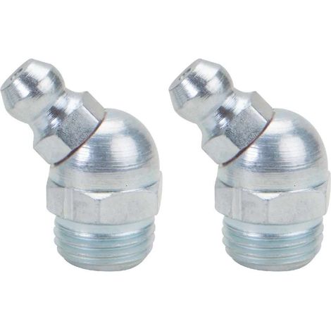 2x graisseur M10x1,5 angle 45° embout graissage pompe à graisse manuelle hydraulique tracteur engin agricole tractopelle