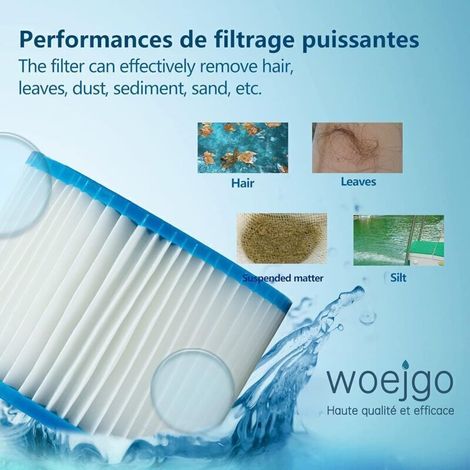 Aougo – Lot de 4 cartouches filtrantes taille 6 pour spa Lay-Z-Spa – Hauteur 80mm – Diamètre 104mm – Papier Dacron haute filtration (1/4)