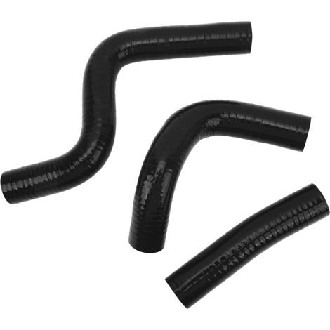 Silikon-Kühlerschlauchset, 3-teilig, stabile Verbindung, auslaufsicher, hitzebeständig, passend für KX80, KX85 und KX100, schwarz (1/5)