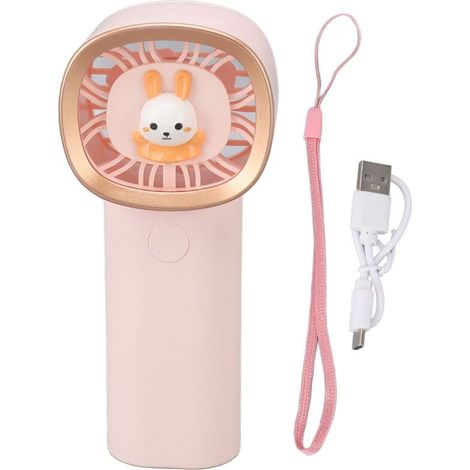 Ventilateur de Poche 3 Vitesses Réglable USB Rechargeable Mini Mignon pour Maquillage Voyage Sortie Rose (1/5)