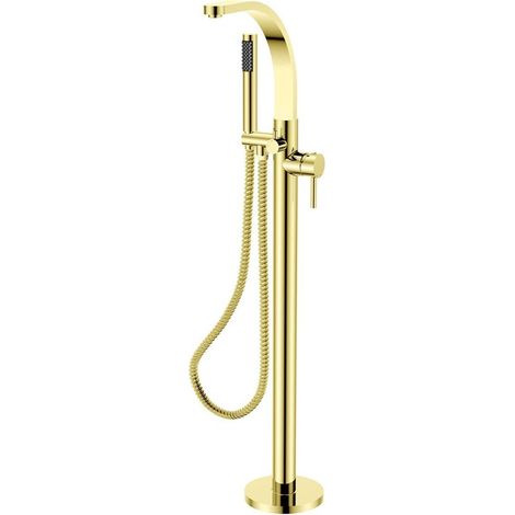Rubinetto da pavimento per vasca da bagno Besco Deco III color oro chiaro (1/3)