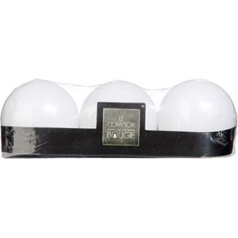 Lot de 3 Bougies Boules "Many" 6cm Blanc (1/2)