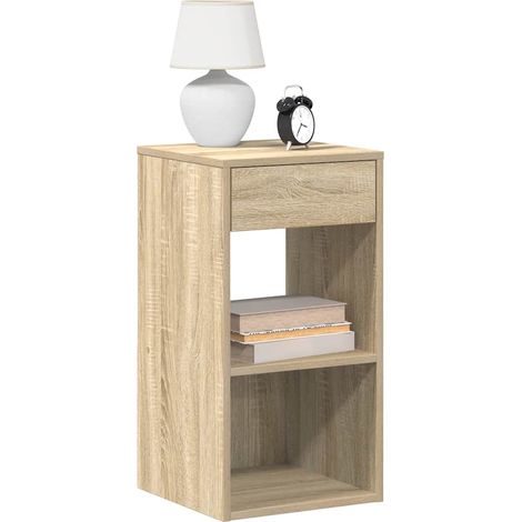 vidaXL Comodini con Cassetto 2 pz Rovere Sonoma 35x34x66,5 cm