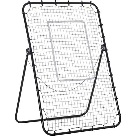 Rebounder da calcio pieghevole con telaio metallico nero 123 x 73 x 178,5 cm, 4 livelli regolabili (1/4)