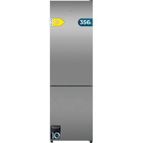 Cecotec Frigorífico Combi 356L Total NoFrost Bolero CoolMarket Combi 356i Inox D. Alto 200cm, Ancho 59,5cm, Fast Freezing, FreshnessFlex HUB, HumidityFlex HUB, Luz LED y Display Interior