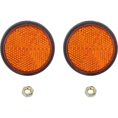 Catarifrangente rosso, 1 paio di catarifrangenti rotondi, universali per moto e biciclette, catarifrangente rosso, materiale PMMA (1/5)