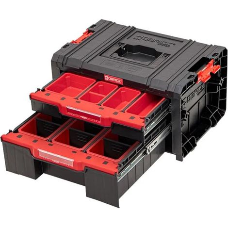 Qbrick System PRO Cassetto 2 Cassetta degli attrezzi 2.0 Expert impilabile 450 x 310 x 244 mm 4,5 l 9,5 l IP54 con due cassetti 10 intarsi e 6 divisori