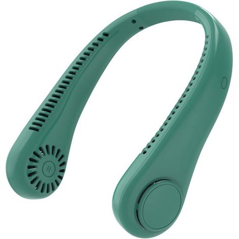 Ventilador portátil para el cuello,recargable por USB,con 3 velocidades,ventilador personal de 360° para hombres,uso doméstico y exterior (verde) (1/5)